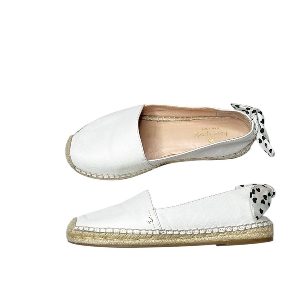 Kate Spade White Leather Espadrille Flats